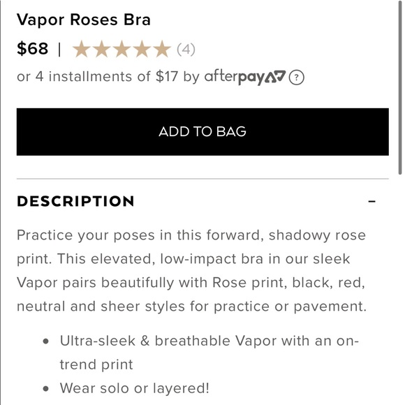 new Alo Yoga Vapor Roses bra - Picture 3 of 4